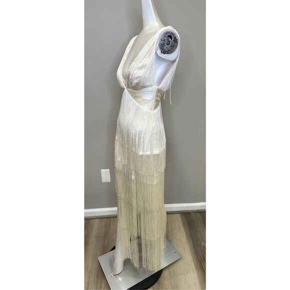 Michael Costello White Fringe Midi Dress - Picture 4 of 10